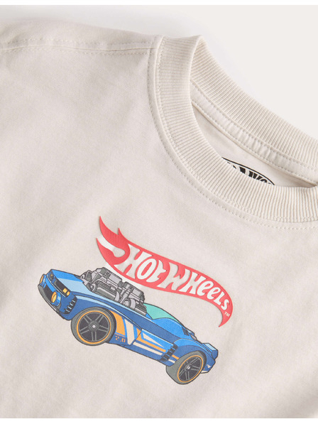Marks & Spencer Majica iz čiste bombaže z motivom Hot Wheels (2–8 let) Marks & Spencer kremna