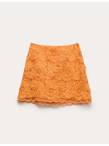 Marks & Spencer Prilegajoča mini krilo s cvetličnim aplikacijom Marks & Spencer oranžna