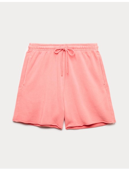 Marks & Spencer Trenirke kratke hlače z visokim pasom iz čiste bombaže Marks & Spencer rožnata