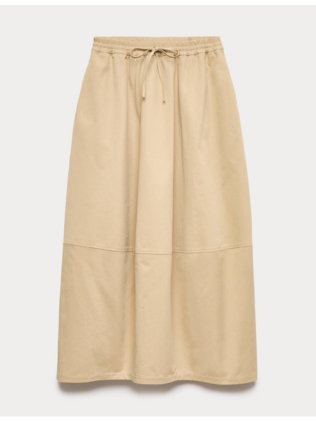 Marks & Spencer Dolga oblikovna midi krila iz čiste bombaže Marks & Spencer bež