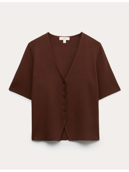 Marks & Spencer Razpenjivi kardigan ozko kroja z V izrezom Marks & Spencer rjava