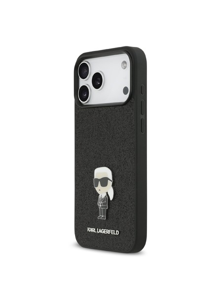 Karl Lagerfeld Karl Lagerfeld Fixed Glitter Metal Ikonik Zadnji Ovoj za iPhone 17 Pro Max Black