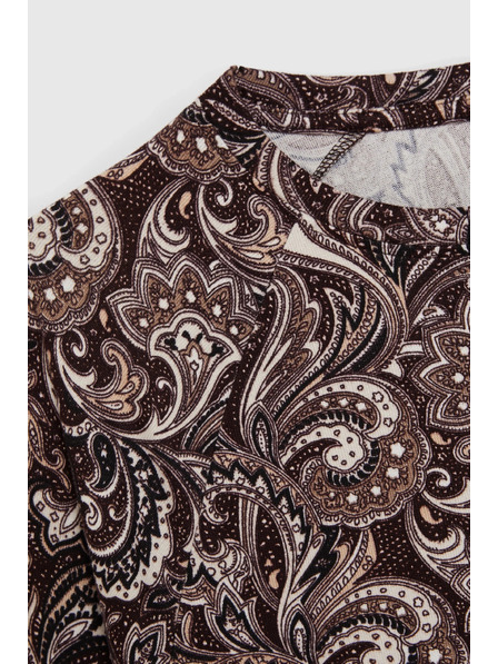 Moodo Rjava bluza s paisley vzorcem Moodo