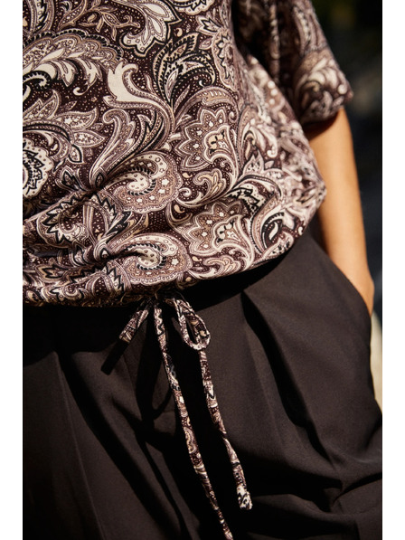 Moodo Rjava bluza s paisley vzorcem Moodo