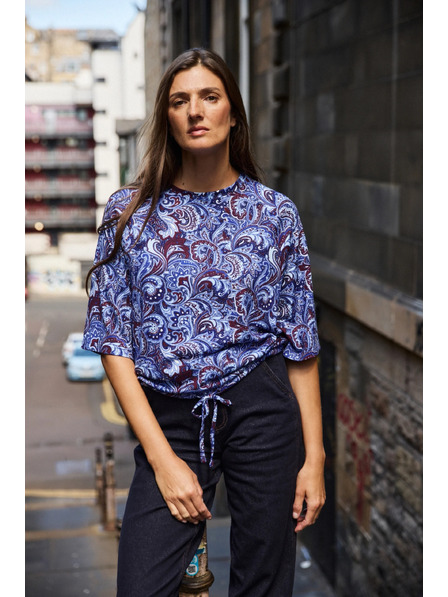 Moodo Bluza s paisley vzorcem temno modra Moodo