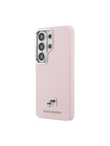 Karl Lagerfeld Karl Lagerfeld Grained PU Leather K&CH Heads Magnetic Zadnja Črna Zaščita za Samsung Galaxy S26 Ultra Pink