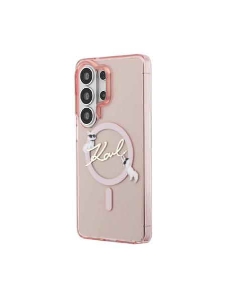 Karl Lagerfeld Karl Lagerfeld IML Choupette Karl Script Logo Magnetic Zadnja Črna Zaščita za Samsung Galaxy S26 Ultra Pink