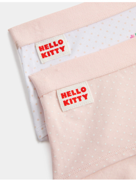 Marks & Spencer Kratke hlače Hello Kitty™ z visok delež bombaža, 2 ks (5–16 let) Marks & Spencer rožnata