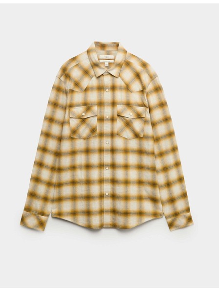 Marks & Spencer Karirasta flanelna srajca iz čiste bombaže, normalen kroj Marks & Spencer rumena