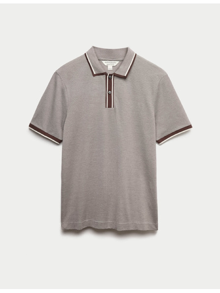 Marks & Spencer Žakardna polo srajca iz čistega bombaža Marks & Spencer rjava