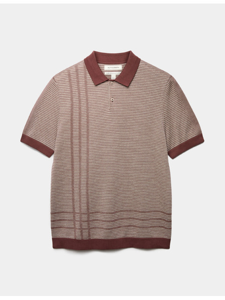 Marks & Spencer Pleteno bombažno polo majico klasičnega kroja Marks & Spencer rjava