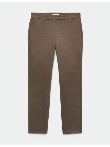 Marks & Spencer Raztegljive hlače chino tankega kroja Marks & Spencer rjave barve