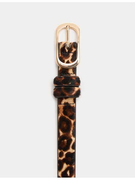 Marks & Spencer Prilegajoč pas z leopardjim potiskom Marks & Spencer rjava