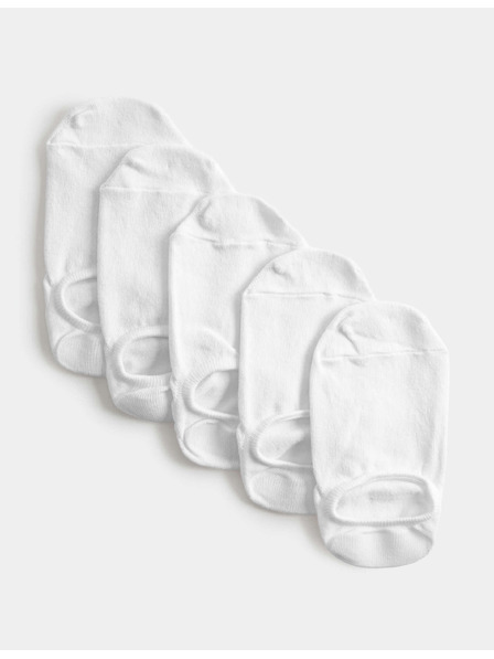 Marks & Spencer Kratke nogavice Trainer Liners™ s tehnologijo Cool & Fresh™, 5 parov v pakiranju Marks & Spencer bela