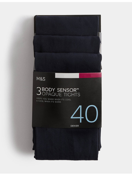 Marks & Spencer Hlačne nogavice Body Sensor™, 40 DEN, 3 kosi v paketu Marks & Spencer mornarsko modra