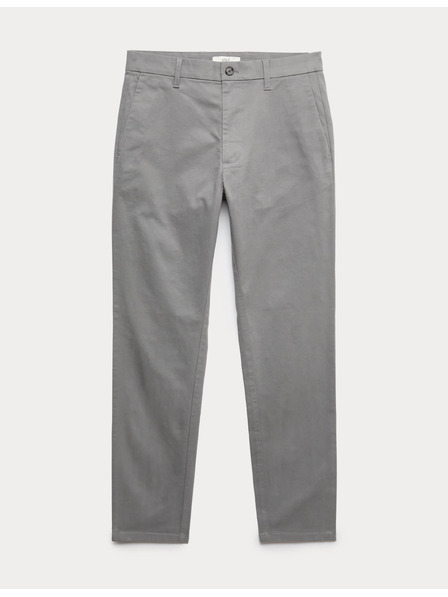 Marks & Spencer Hlače Marks & Spencer stretch chino slim fit sive barve