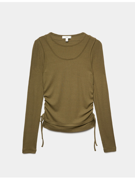 Marks & Spencer Dvoplastni nabran top z vezanjem na boku Marks & Spencer zelena