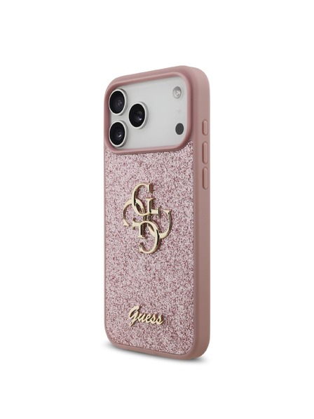 Guess Guess PU Fixed Glitter 4G Metal Logo Zadnji Ovitek za iPhone 18 Pro Max Pink