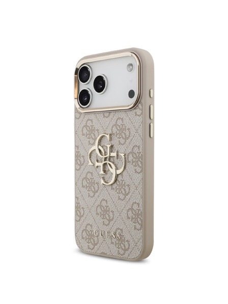 Guess Guess PU Leather 4G Metal Logo Gold Frame Zadnji Ovitek za iPhone 18 Pro Max Pink