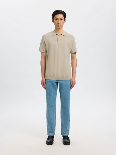 SELECTED Moško polo majico SELECTED bež