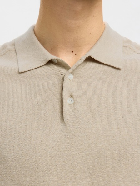 SELECTED Moško polo majico SELECTED bež