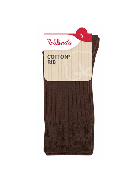 Bellinda COTTON RIB SOCKS - Ženske bombažne nogavice - rjava