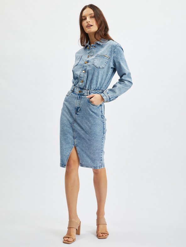 Orsay Svetlo modra ženska denim obleka ORSAY