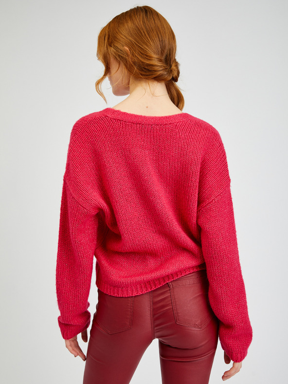 Orsay Temno rožnat ženski ohlapen kardigan ORSAY