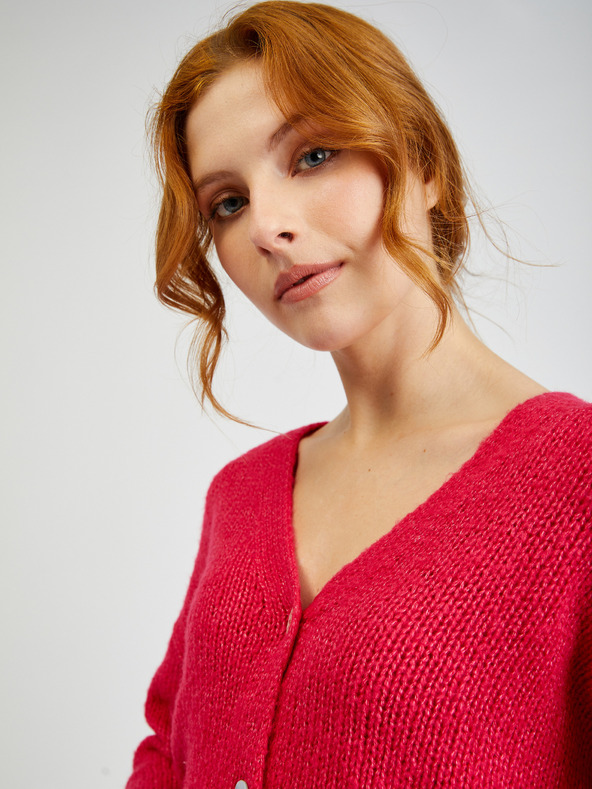 Orsay Temno rožnat ženski ohlapen kardigan ORSAY