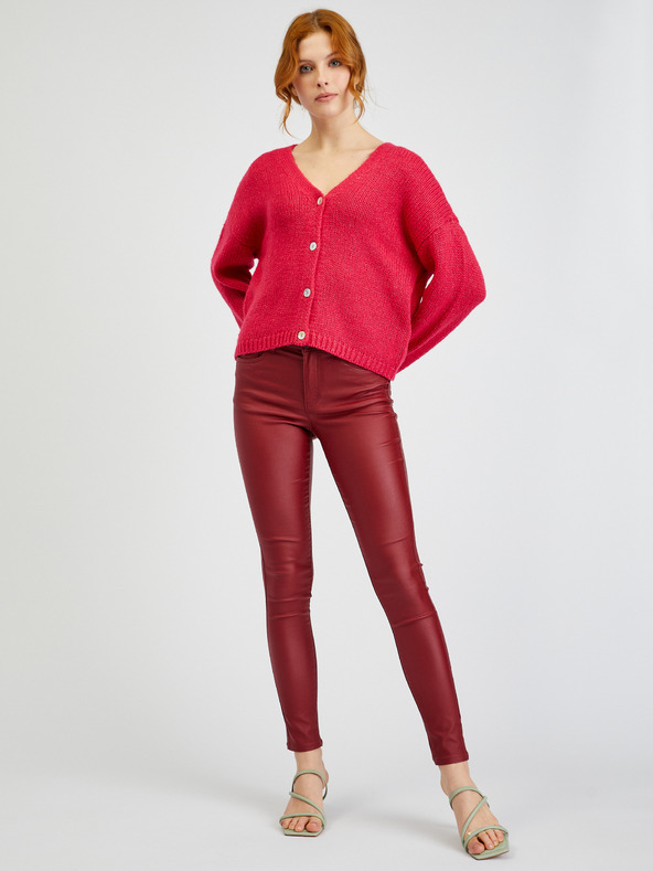 Orsay Temno rožnat ženski ohlapen kardigan ORSAY