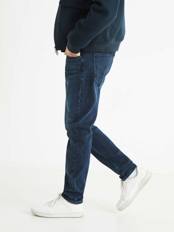 Celio Temno modre moške slim fit kavbojke Celio C25 Bostone