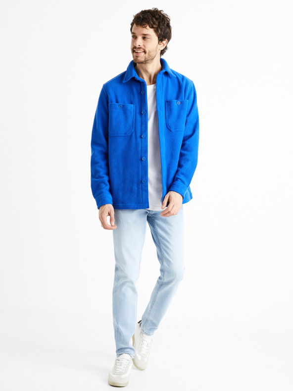 Celio Svetlomodre moške kavbojke ozkega kroja Celio C25 Dobleach