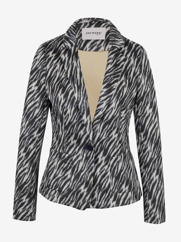 Orsay Belo-črn ženski vzorčast suknjič iz semiša ORSAY