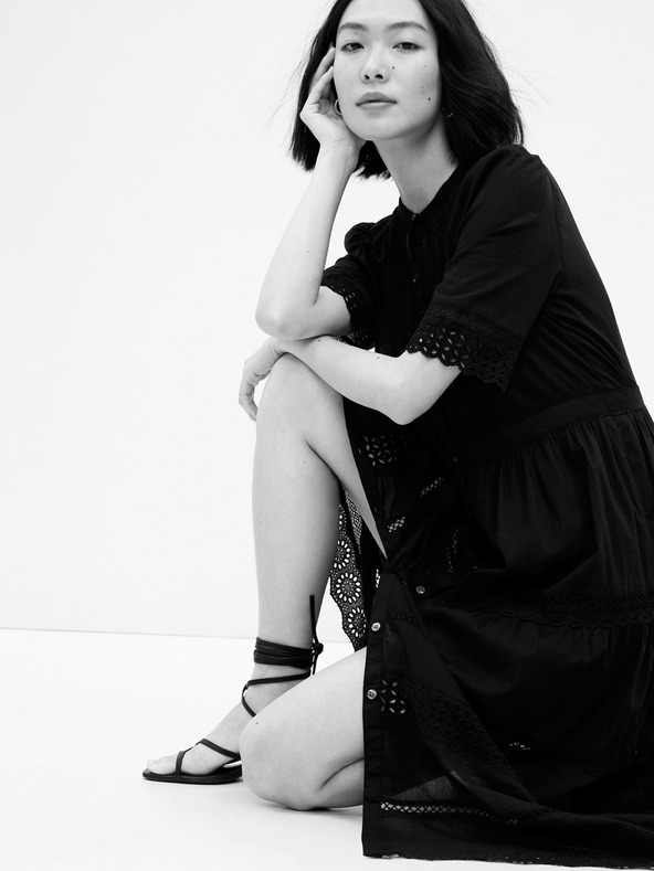 GAP Midi šaty s madeirou GAP