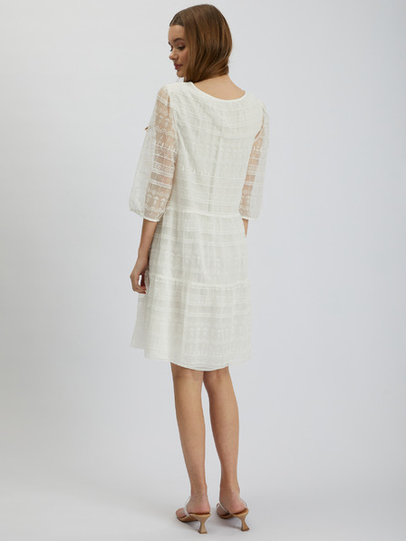 Orsay Bela ženska čipkasta obleka ORSAY