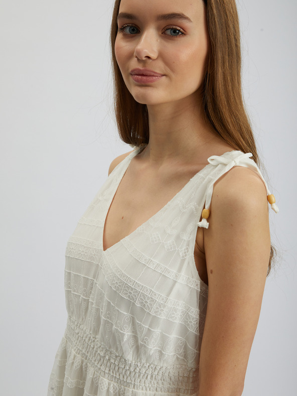 Orsay Bela ženska čipkasta obleka ORSAY