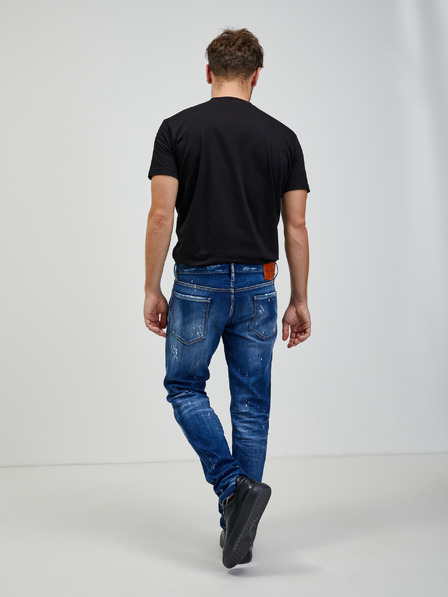 DSQUARED2 Modre moške kavbojke ravnega kroja DSQUARED2