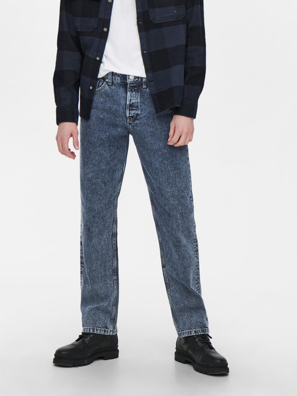 ONLY & SONS Temno modre ravne kavbojke ONLY & SONS Edge