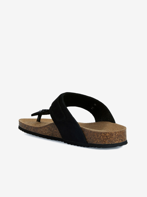 Geox Črne ženske usnjene japonke Geox