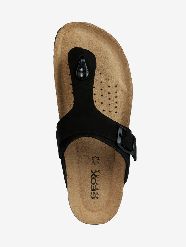 Geox Črne ženske usnjene japonke Geox