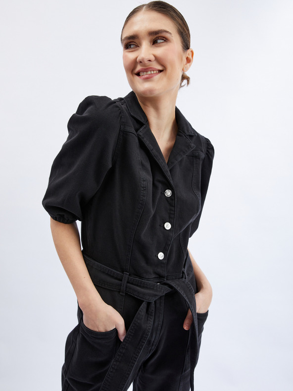 Orsay Črn ženski denim kombinezon ORSAY