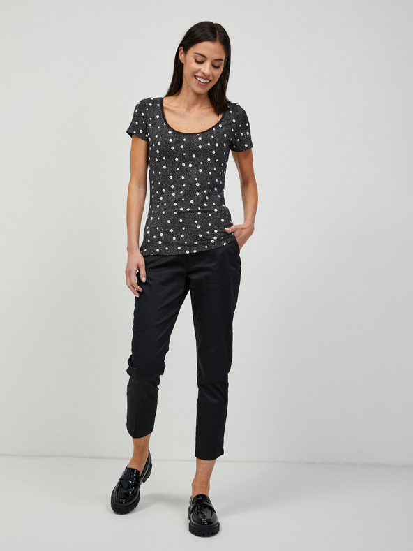 Orsay Črna cvetlična majica ORSAY