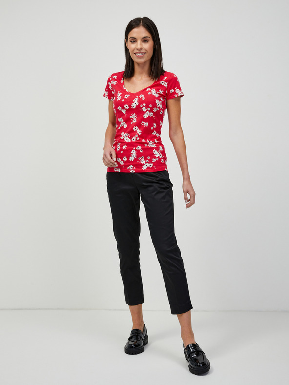 Orsay Rdeča cvetlična majica ORSAY