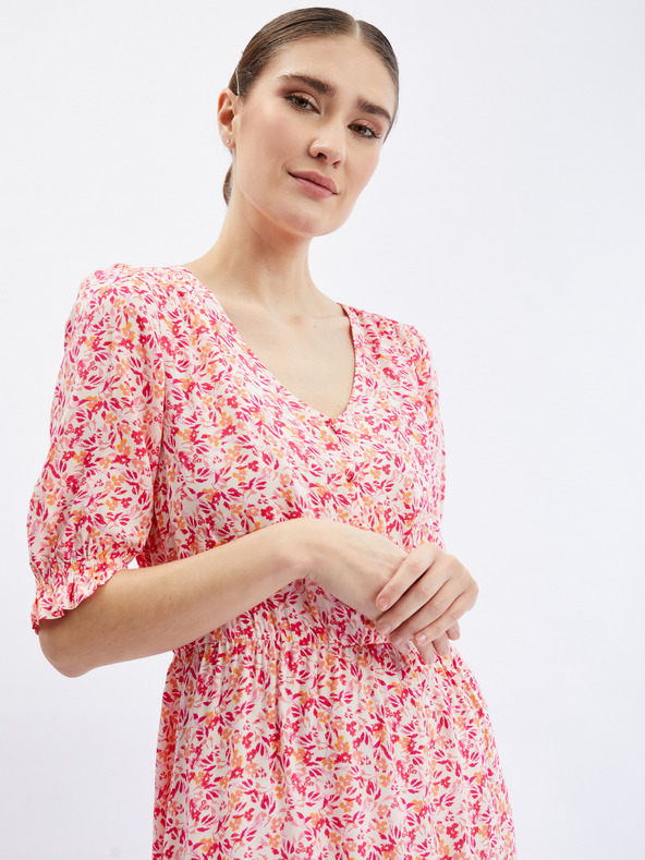 Orsay Oranžno-rožnata ženska cvetlična obleka ORSAY