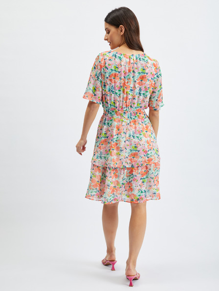 Orsay Rdeče-krem ženska cvetlična obleka ORSAY