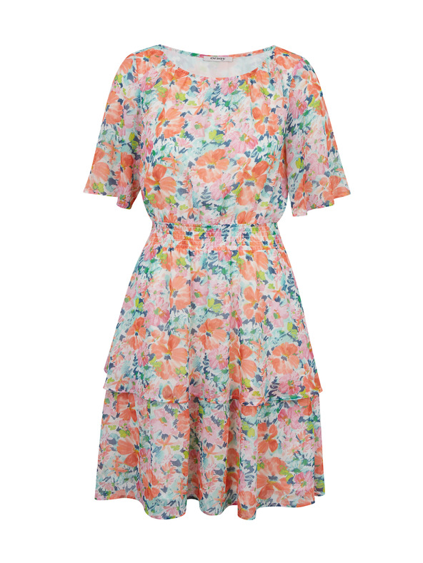 Orsay Rdeče-krem ženska cvetlična obleka ORSAY