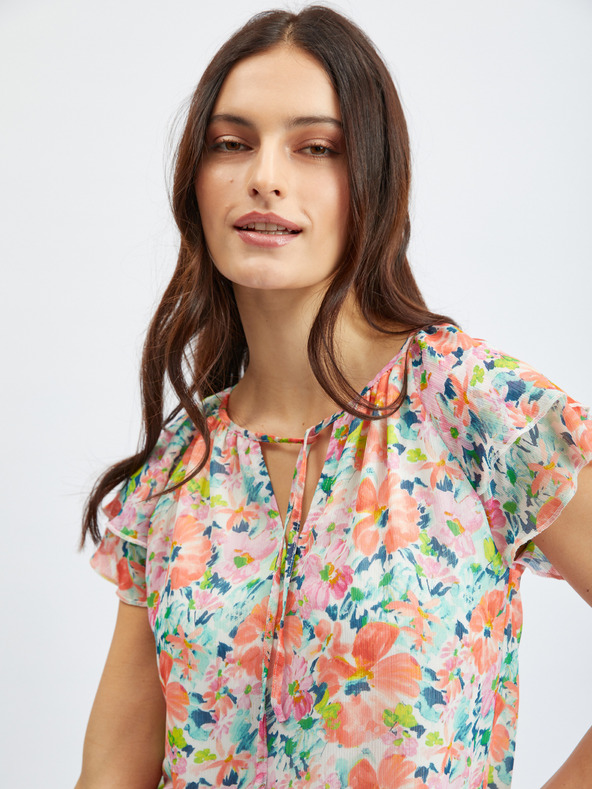 Orsay Rožnato-krem ženska cvetlična bluza ORSAY