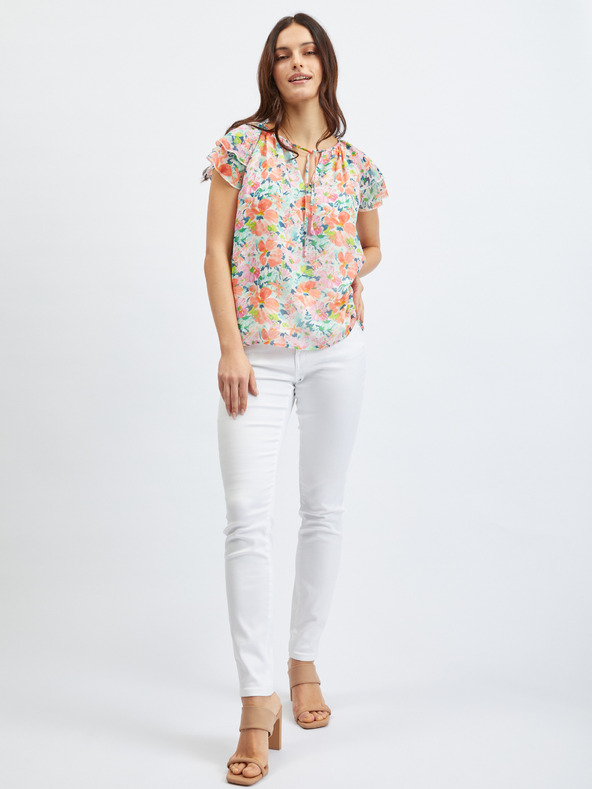 Orsay Rožnato-krem ženska cvetlična bluza ORSAY