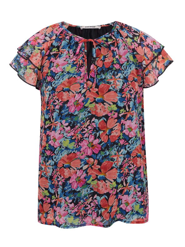 Orsay Rdeče-črna ženska cvetlična bluza ORSAY