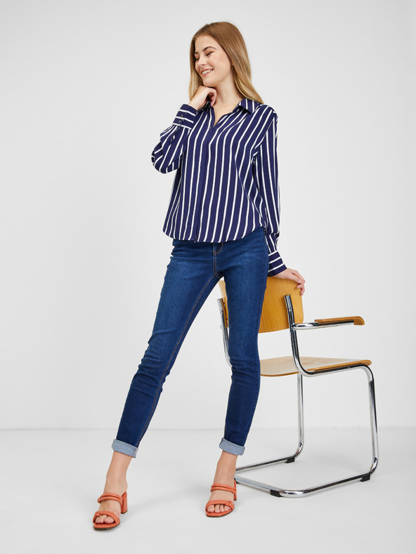 Orsay Belo-modra ženska progasta bluza ORSAY